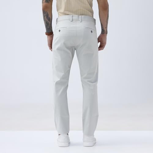 Image of BASICS Premium Cotton Stretch Formal Trousers for Men | Office Pants