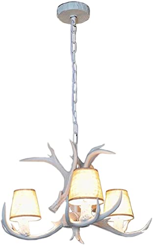 Lustre en bois de cerf blanc : illuminez votre pièce sombre avec un style rétro unique
