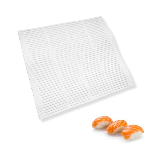 Parence.- Alfombra de sushi – Makisu para rollos de sushi – Tamaño 24x21 cm – Color blanco – Alfombra de liar ideal para sushi en casa u otros