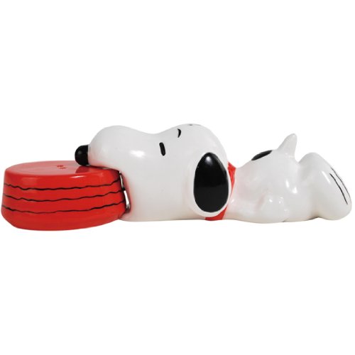 Westland Giftware 1.25-Inch Magnetic Ceramic Salt and Pepper Shaker Set, Peanuts Snoopy's Dish, Set of 2