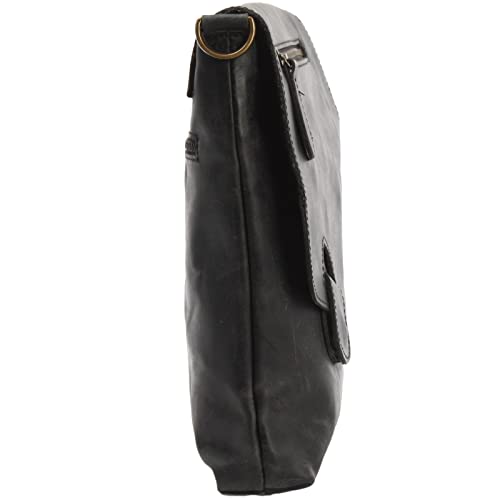 LECONI Umhängetasche Damen-Tasche Crossbag Rinds-Leder Natur Schultertasche Vintage-Look Ledertasche Frauen + Herren Handtasche aus Echt-Leder 29x29x6cm LE3027 – Bild 4