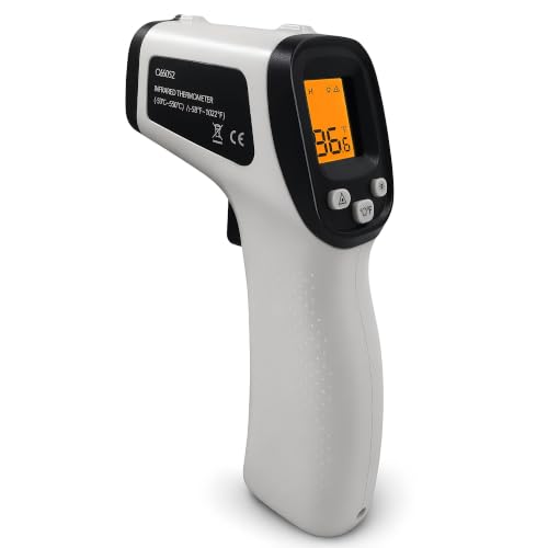 Image of Infrared Thermometer Gun, Digital Laser Temperature Gun -58F to 1022F, Adjustable Emissivity, LCD Backlight, MAX /MIN Display, Non-Contact Thermometer for Pizza Oven, BBQ, HVAC, Griddle