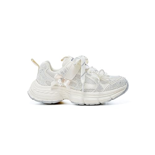 Kids Girl Fashion Sport Sneakers, Bows/Pendant/Rhinestone Sparkle Ornaments, Chunky Platform Athletic, Upper Material Optional, EVA SBS-Blend Sole2