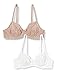 Produktbild Iris & Lilly Damen Unwattierter BH aus Spitze mit Bügeln, 2er-Pack, Mehrfarbig (Latte/Weiß), 75C, Label: 34C