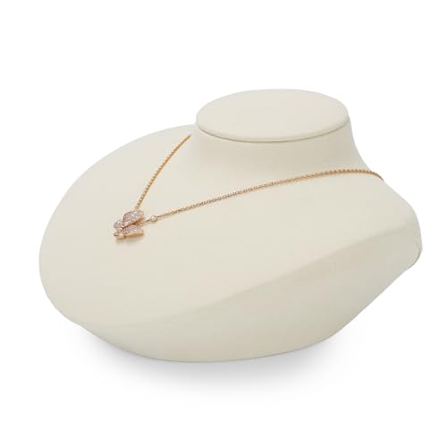Présentoir pour bijoux buste collier en microfibre blanc Oirlv TT16406