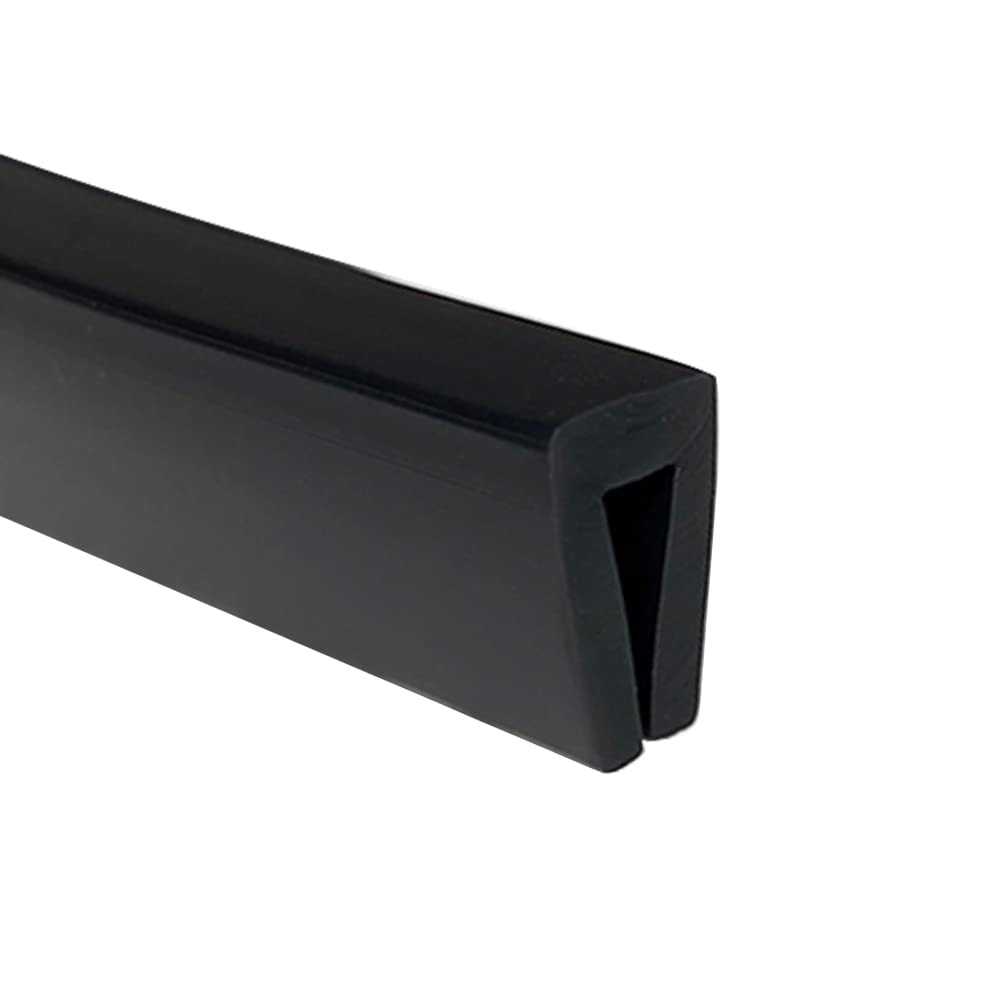 Tintvent Rubber Edge Trim Black, U Channel Edge Seal PVC Plastic, Sharp Metal Edge Protector Fit for 1/8", Black(20Feet)