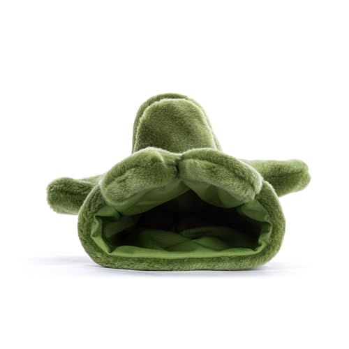Image of DEMDACO Animalcraft 11 x 8 Inch Soft Polyester Plush Huggable Stuffed Animal Hand Puppet, Green and Tan, Rex The T-Rex