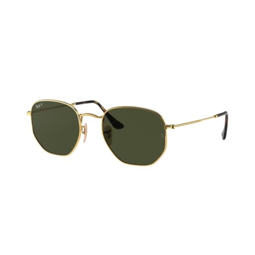 Óculos de Sol Ray-Ban Polarizado Hexagonal 0RB3548NL 001/58 Tam 51 / Ouro - Lentes Verde