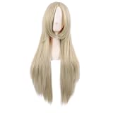 MapofBeauty 32 Inch/80 cm Side Bangs Long Straight Costume Cosplay Party Wig (Blonde)
