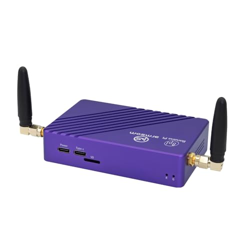 Gabinete metálico morado WayPonDEV para Banana Pi BPI-M5 Pro LPDDR4x, caja de metal para placa de desarrollo BPI-M5 Pro Rockchip RK3567 SBC con disipador de calor miniatura 5