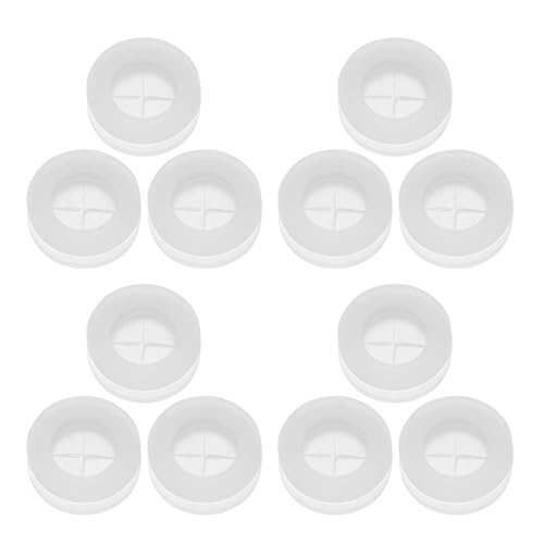 Veemoon 24 Bouchons en Silicone Blancs pour Trous de Paille de Couvercles de Bocaux, Accessoires Hermétiques Anti-poussière, Compatibles Bocaux Mason,...