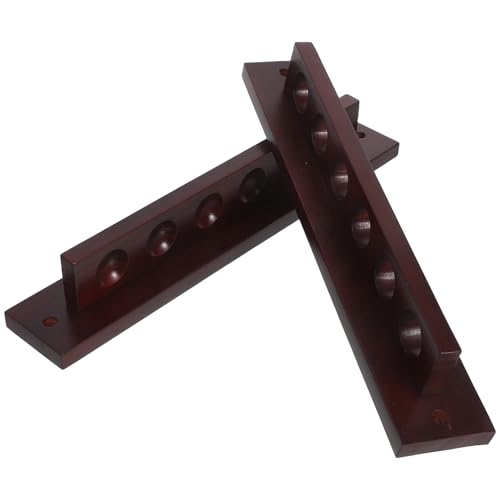 Porte-queues de billard mural en bois massif 6 trous rouge vin pour club