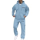 Tute Sportive Uomo LOS ANGELES Firmate Tute Da Ginnastica Fitness Completi Sportivi Invernale Tracksuit Cotone Casual Vintage Tuta Jogging Moda Leggero Felpa Con Cappuccio e Pantalone 2 Pezzi