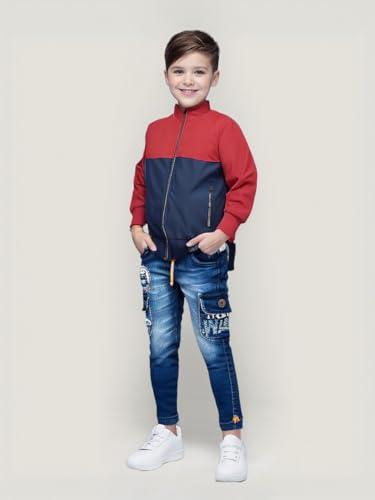 Image of HRKK Kids Windcheaters Solid Polyester Blend Jackets for Boys and Girls |