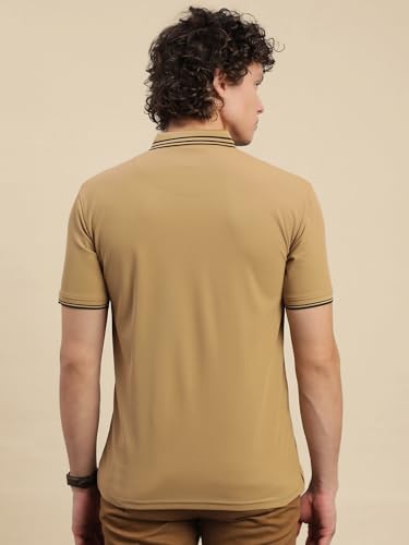 Image of Lux Nitro Men's Polo T-Shirt with Jacquard Collar | Half Sleeve Collar T-Shirt for Men | Casual & Office Wear
