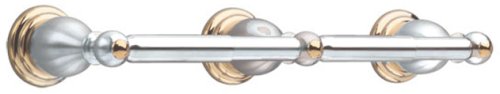American Standard 8040.232.228 Prairie Field Double Toilet Paper Holder, Polished Chrome with Brass Accents