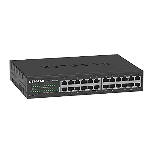 Netgear (GS324 Switch Ethernet 48 Ports RJ45 Gigabit, Format Bureau/Rack, Boitier Robuste en...