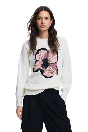 Desigual Women's Contrast Flower Sweater