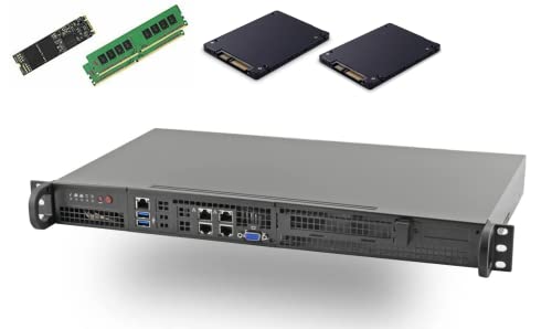 Supermicro 5018D-FN4T Xeon D 8 Core 1U Server, DDR4, M.2 SSD, 2.5 inch SSD, Dual 10GBase-T, IPMI w/Optional Free RAID Configuration (128GB RAM, 512GB M.2, 3.84TB SSD x2)