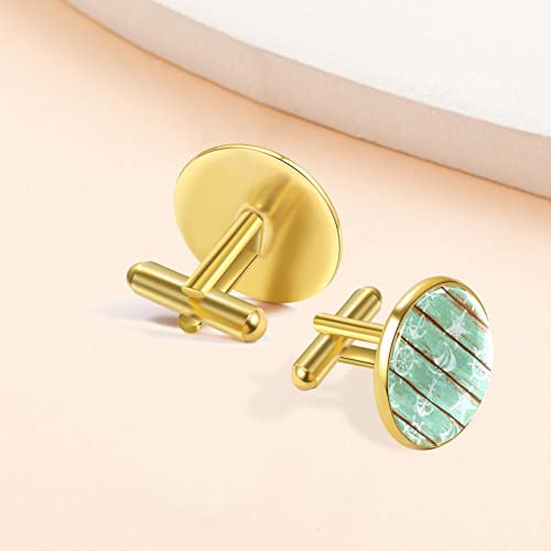 shabby marine Boards patroon Manchetknopen voor mannen set gepersonaliseerd - Image 8