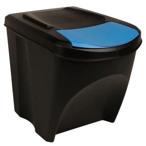 Poubelles empilables 3 pcs anthracite 75 L de tri sélectif - 4