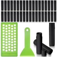 100 Pack Plastic Lip Balm Tubes with Filling Tray and Spatula Set 0.176 Oz/5g Black Empty Plastic Lipstick Tubes for Lip Gloss Container DIY for Lipstick Gloss Solid Perfume