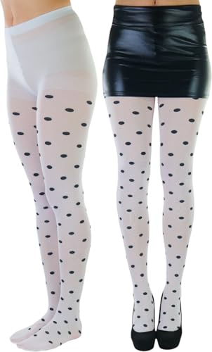 Image of ToBeInStyle Women's Fun Polka Dot Tights Pantyhose & Thigh High Socks Hosiery
