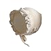 Cotton Cap with Lace Trim Stylish Infant Hat with Flower/Pattern Cute & Fashionable Cap Charming Lace Cute Accessory Beige