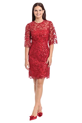 Amazon.com: Maggy London Occasion Holiday Embroidered Dress Embroidery  Event Wedding Guest Party Guest of : Clothing, Shoes & Jewelry