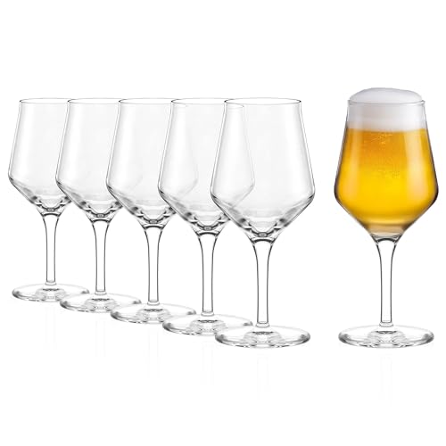 Stölzle Lausitz Craft Beer Glas 6er Set 400 ml – Elegantes Bierglas ideal für handgebrautes Bier – Stilvolle Biergläser aus hochwertigem Kristallglas – Spülmaschinengeeignet & Made in Germany