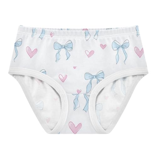 Wusikd Light Blue Bows Girls' Underwear Cotton Pink Hearts Girls Briefs Soft Toddler Underwear 2T