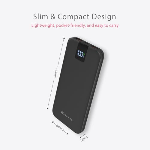 Image of Beetel Volte Series PB10 10000mAh Power Bank 22.5W Fast Charging | Triple Output QC3.0, PD3.0 & PPS | Pass Through Charging | Designed for Apple iPhone, Samsung, OnePlus and All Smartphones | Black