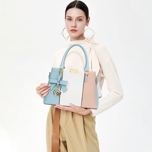 kkxiu 3 zippered compartments purses and handbags for women top handle satchel shoulder ladies bags