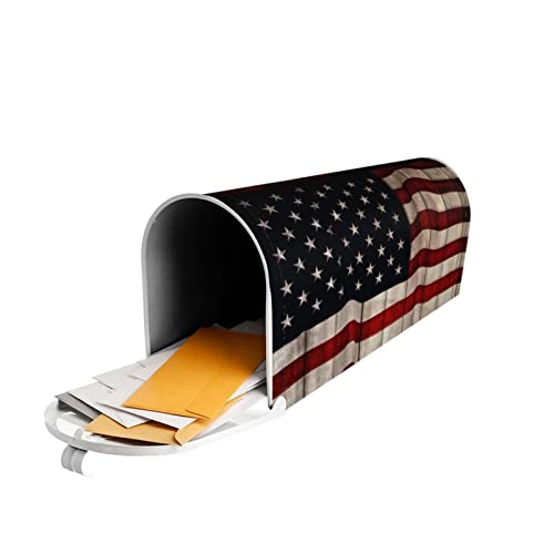 American Flag Patriotic Memorial Day 4Th July Vintage Wooden Board Mailbox Magnetic Post Mailbox Cover Garden Decor Outdoor Large 25.5" X 21" #TOP6