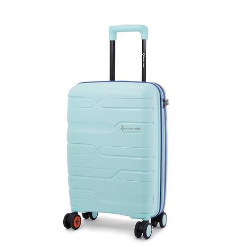 Image of Nasher Miles Cannes Hard-Sided Polypropylene Cabin Luggage 20 inch | 55cm | 8 Wheels Small Trolley Bag for Travel | Suitcase (Pastel Green Blue)