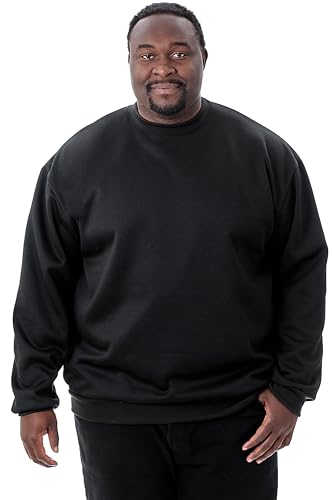 JC DISTRO USA-made Men's Big Size Mid-Weight Fleece Hoodie & Crewneck Sweatshirt, Big2XL - Big7XL