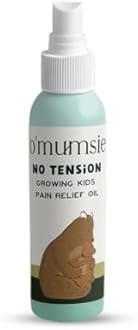 Omumsie No Tension Baby Oil | Growing kids pain relief massage oil with Mint Crystals, Turmeric Root extract and Black Pepper For leg & body pains - 100 ml
