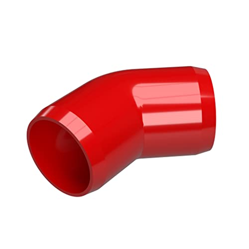 FORMUFIT F11445E-RD-4 45 Degree Elbow PVC Fitting, Furniture Grade, 1-1/4" Size, Red (Pack of 4)