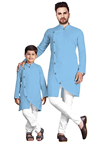 Image of Men's Cotton Blend Kurta Pyjama Set