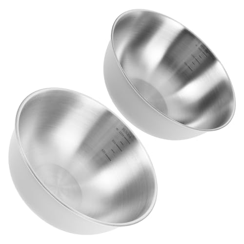 Set 2 tazones mezcla cocina acero inoxidable 19cm 22cm miniatura 1