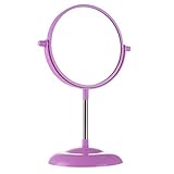 Bear Outdoor Makeup Vanity Mirror - Two-Sided 2x Magnifying Swivel Stand Up Natural Daylight - Purple