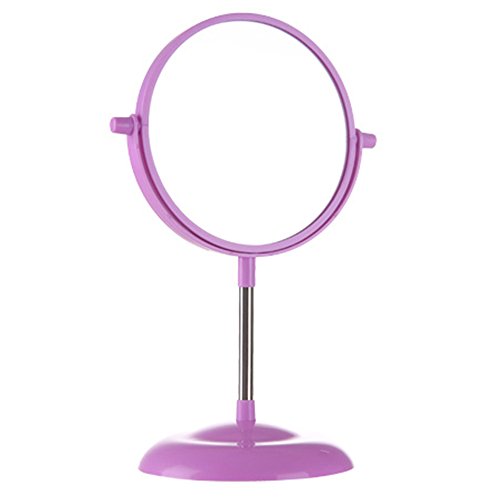 Bear Outdoor Makeup Vanity Mirror - Two-Sided 2X Magnifying Swivel Stand Up Natural Daylight(Purple)