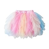 DXTON Girls Skirt Multicolor Pink Tutu for Toddler Outfits Party Tulle for 2-10 Years SK245 5T