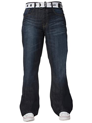Kruze Mens Bootcut Jeans Flared Wide Leg Denim Pants King Big All Waist Sizes