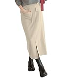 [神戸レタス] 走れる ストレッチタイトスカート カーゴ風スカート マキシ丈 ロング丈 カジュアル 伸縮性 [M4077] M ロング エクリュ