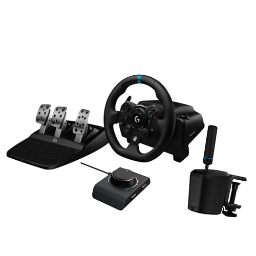 Logitech G923 Racing Wheel and Pedals + RS Shifter &amp; Handbrake + Racing Adapter Bundle - Xbox X|S/Xbox One/PC