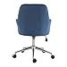 ARDICO Home Office Chair with Middle Back, Modern Design Velvet Desk Task Chair with Arms in Study Bedroom (Blue)