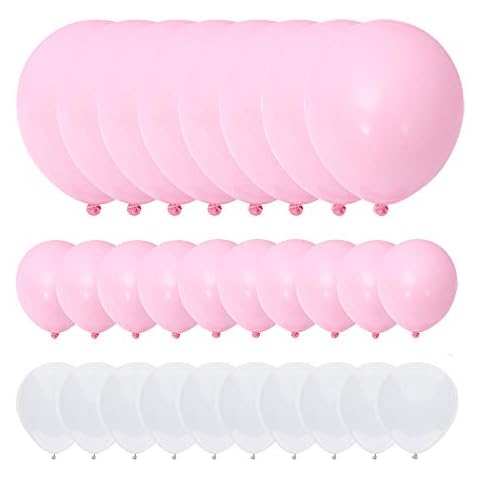 Party Pastel Balloons 150 pcs Macaron Balloons kit for Birthday Baby Shower Wedding Engagement Anniversay Christmas Festival Picnic or Friends & Family Party Decorations-pastel pink and white Cover