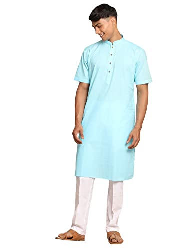 Image of VASTRAMAY Men's Cotton Linen Kurta Pyjama Set (1)