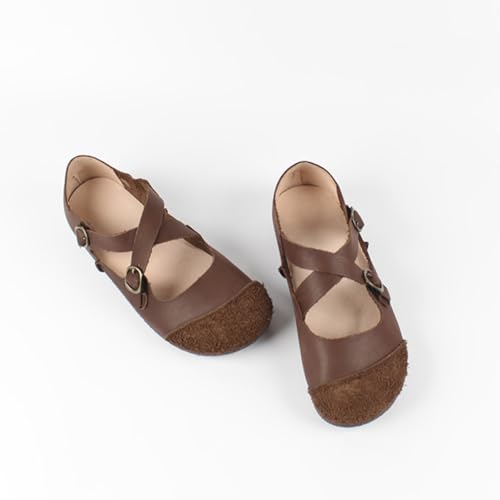 Women's Splicing Cap Toe Cross Strap Mary Jane Flats Comfortable Round Toe Soft Foldable Non-Slip Slip-On Formal Shoes Shopping Office Work Shoes4